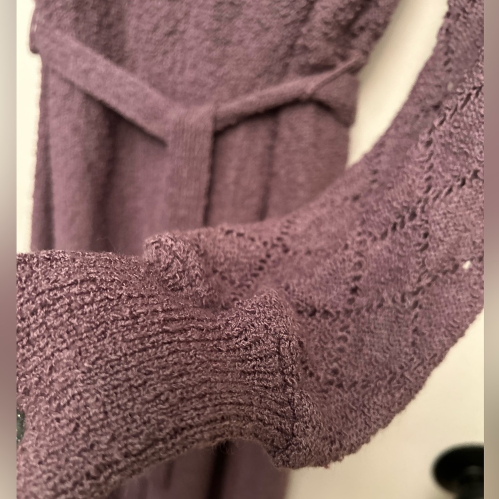Vintage Just Mort Lilac Knit Patterned Long Sleeve Dress